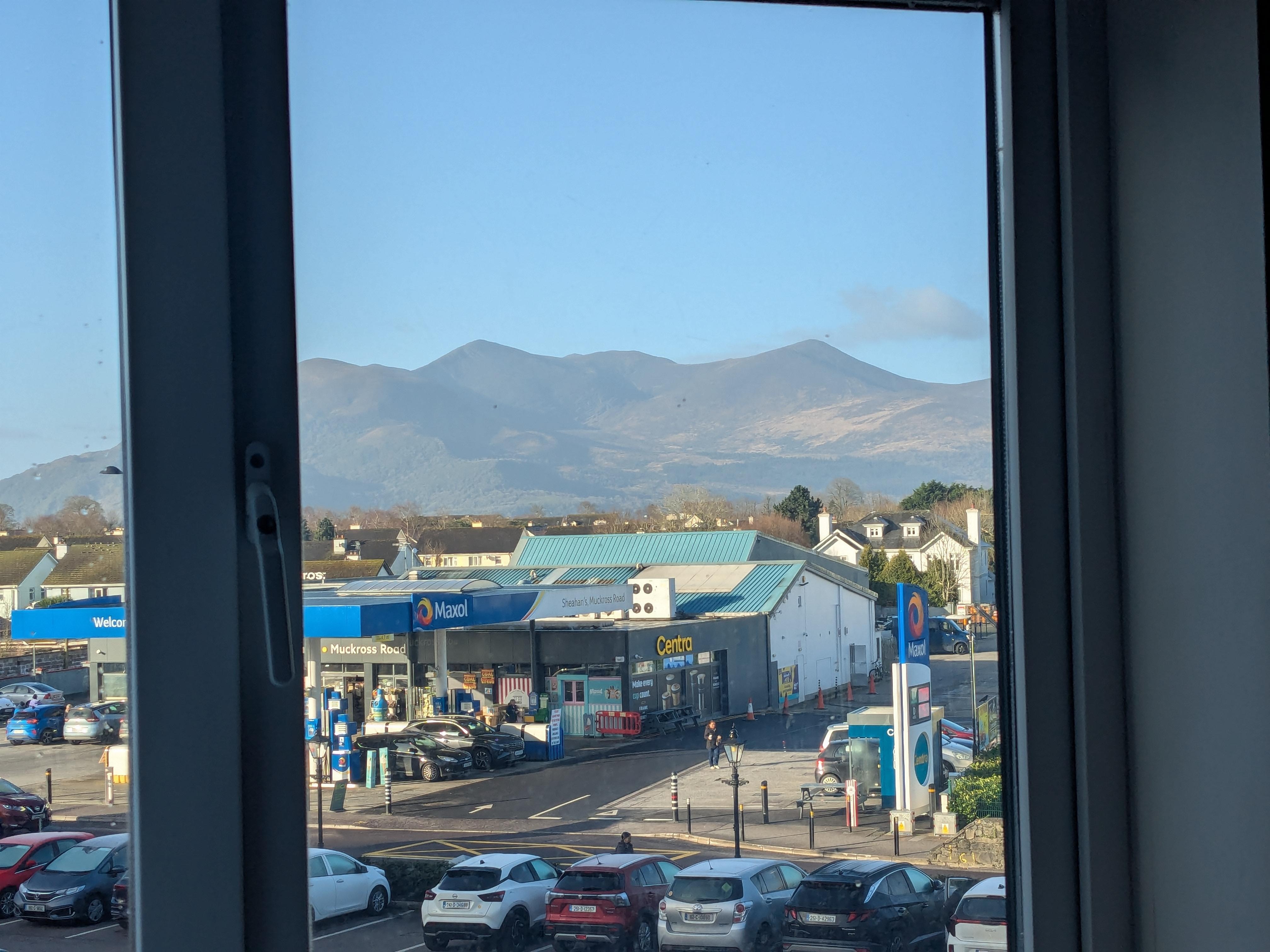 The view of the mountain from our window.