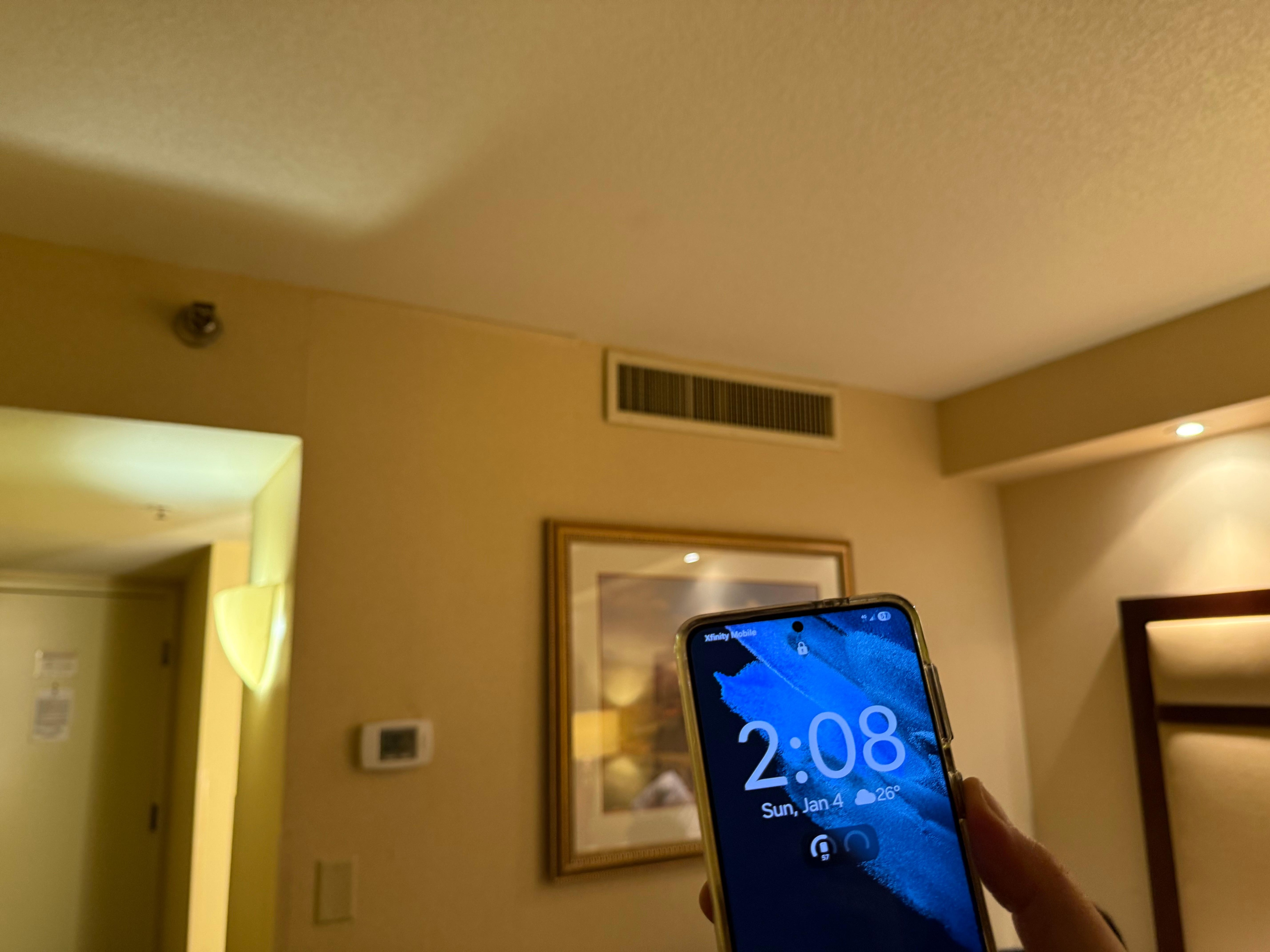 Change room at 2am because the heat  was broken.