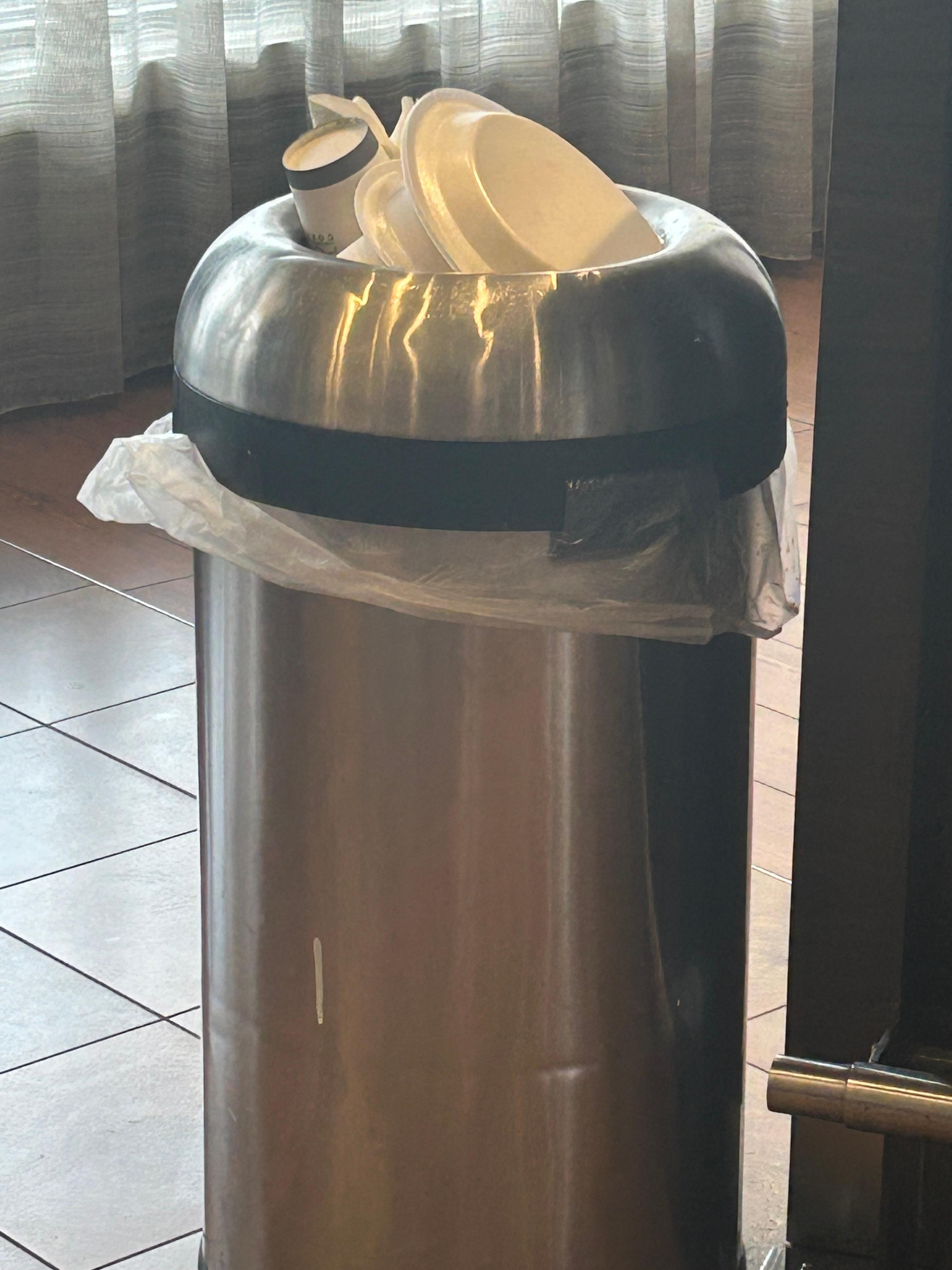 Trash full at 8:30.  No one around to talk to about it.  Just seemed poorly managed. 