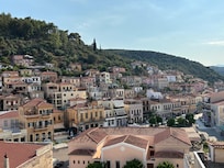 Pool view to the town