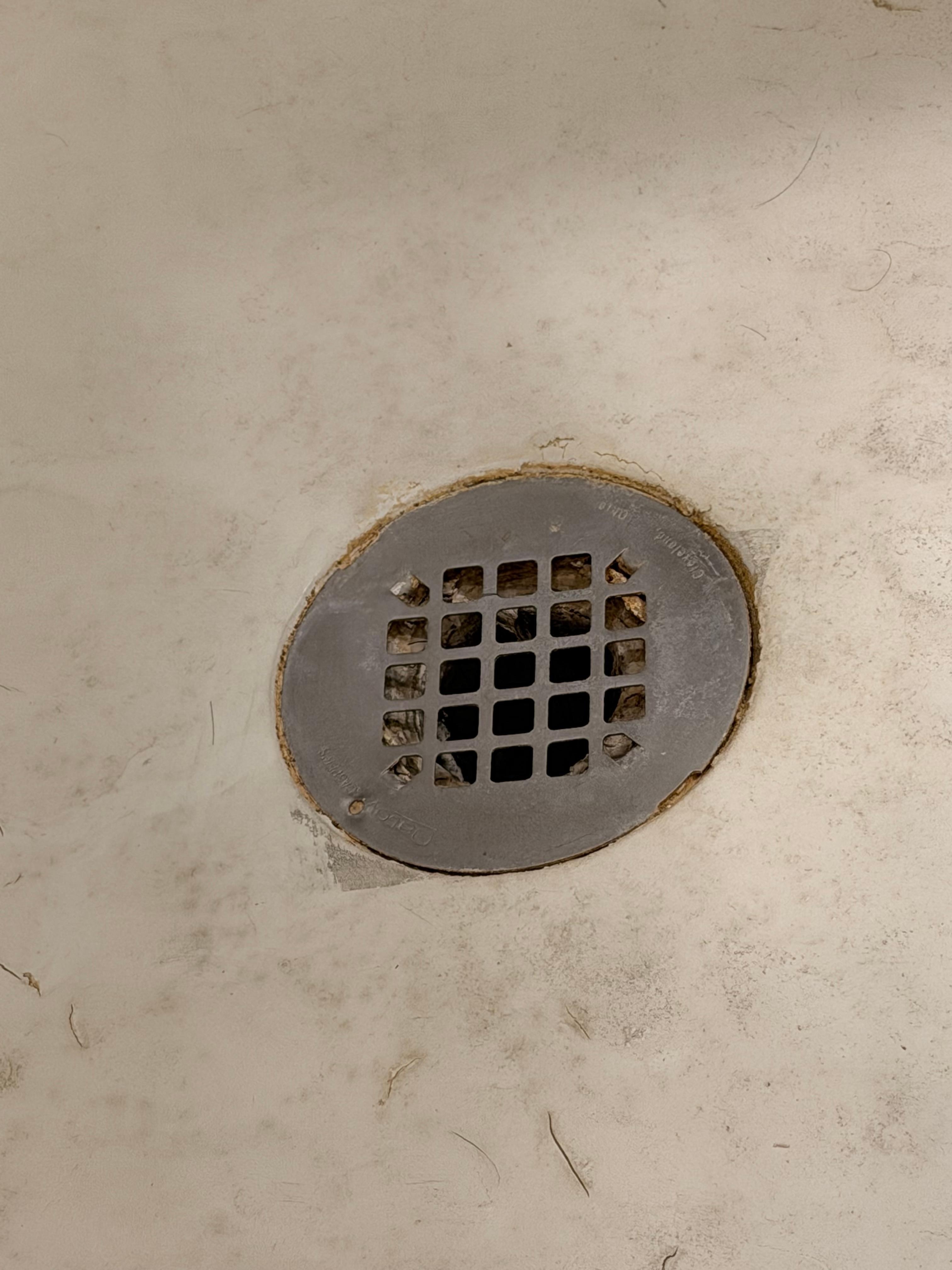 Dirty shower drain