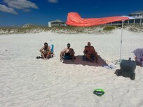This was Labor Day weekend. Almost a private beach!