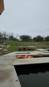 View from doc looking up to house
