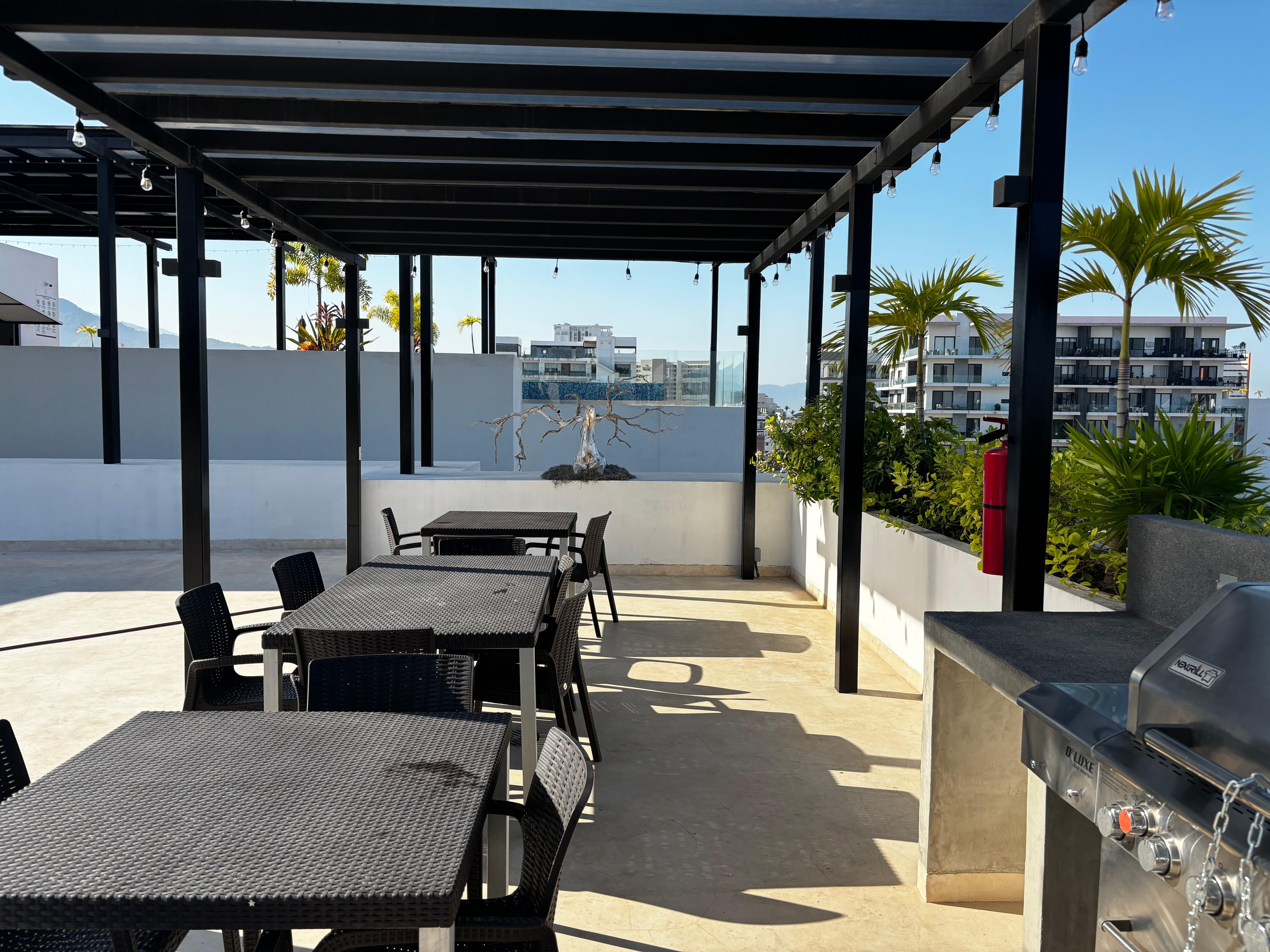 Possibilités de manger sur le patio du toit 