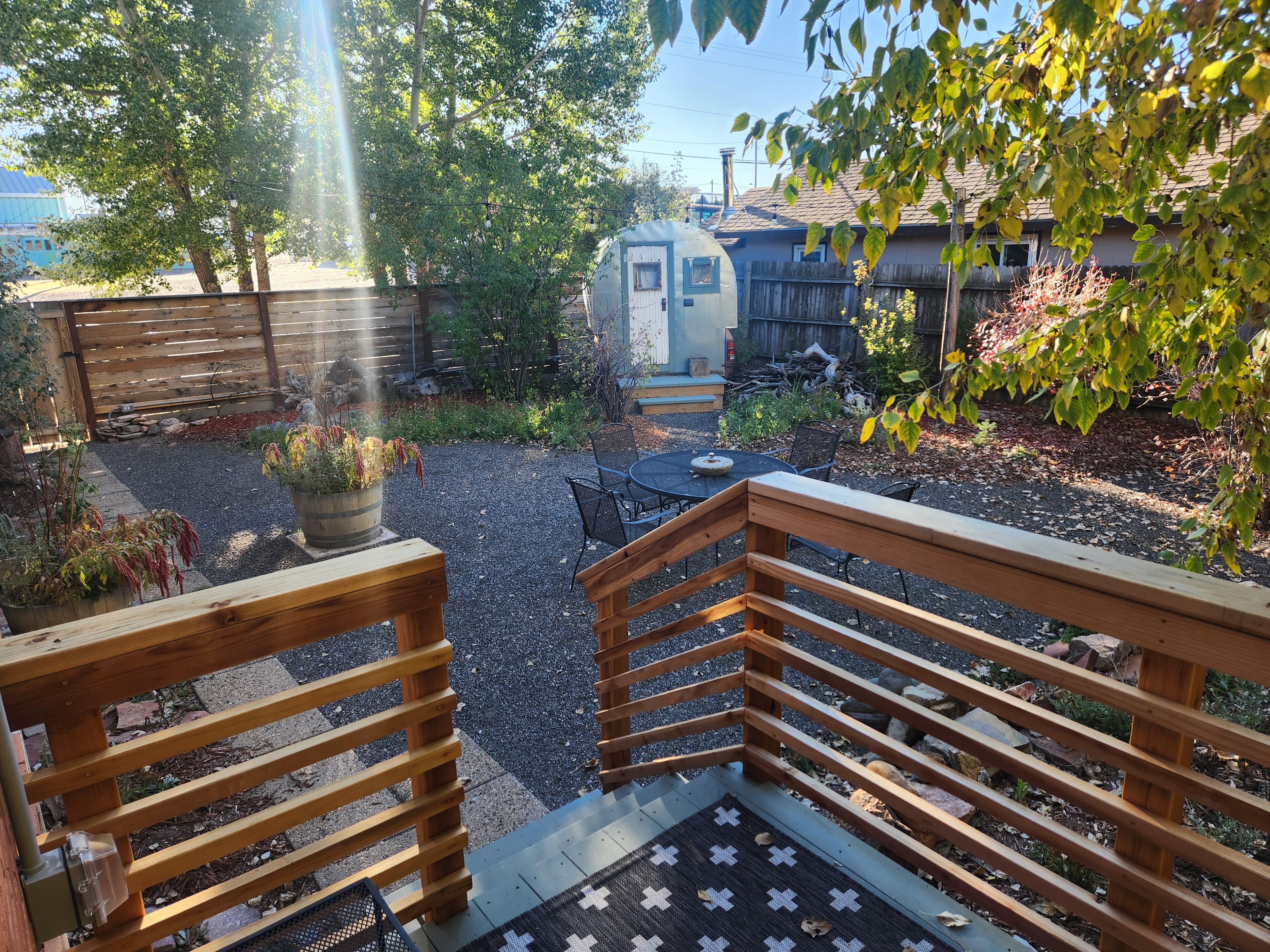 Fenced back yard was super cute.