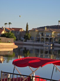 Hot air balloons were a common sight in the early morning.