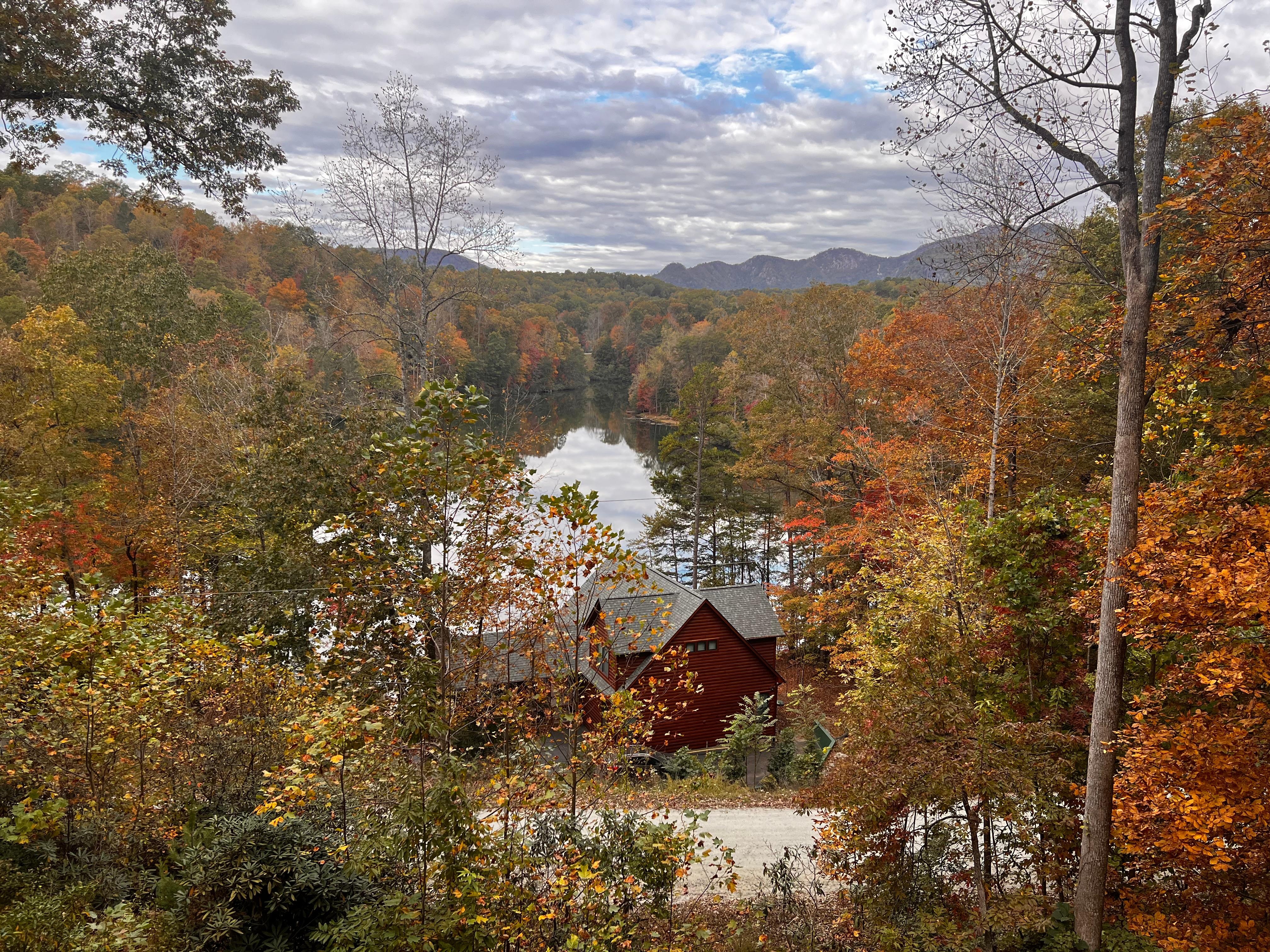 This is the view from the cabin during the fall.