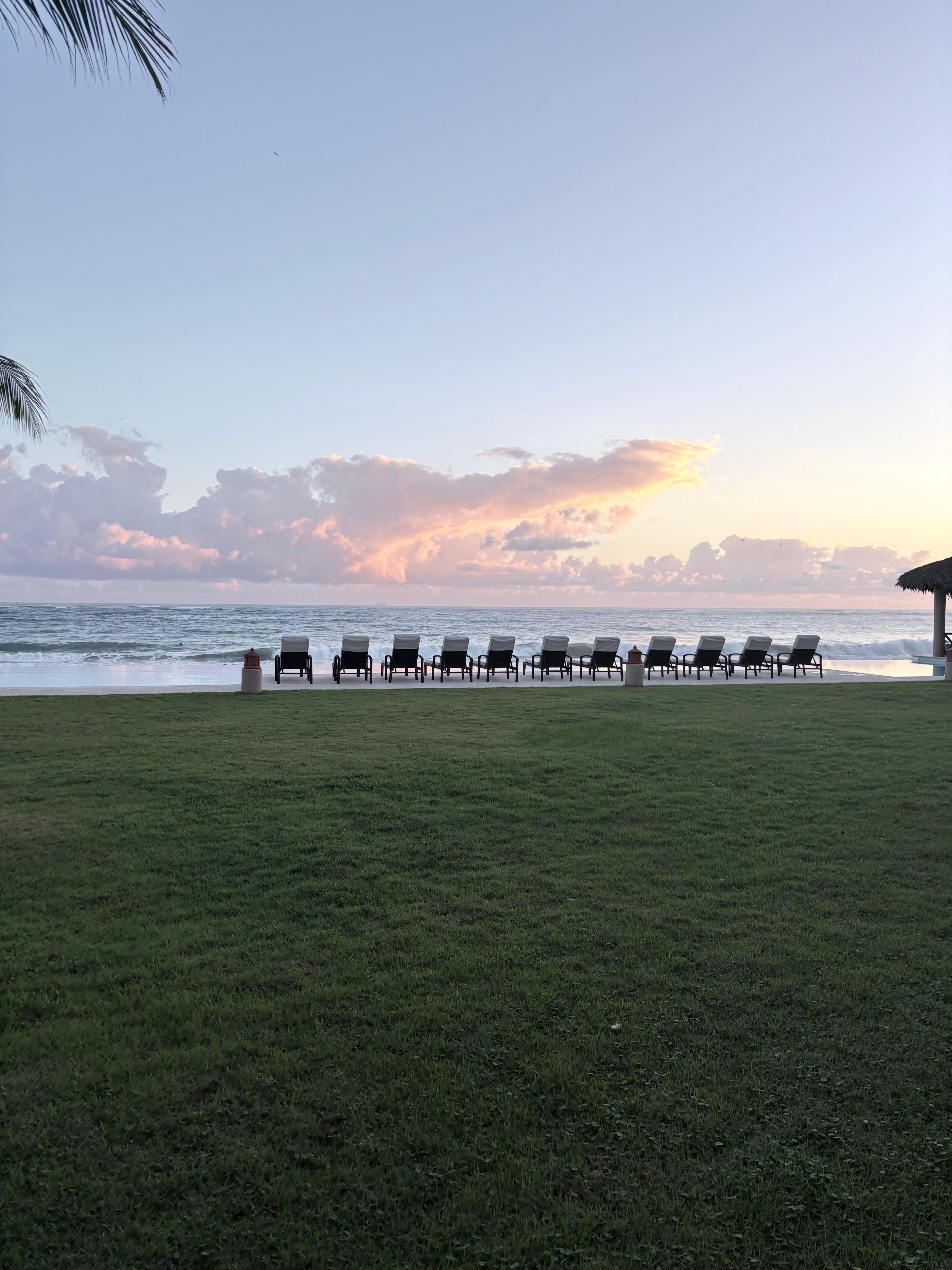 Sunrise from the condo patio. We got up every day to see this beauty! 