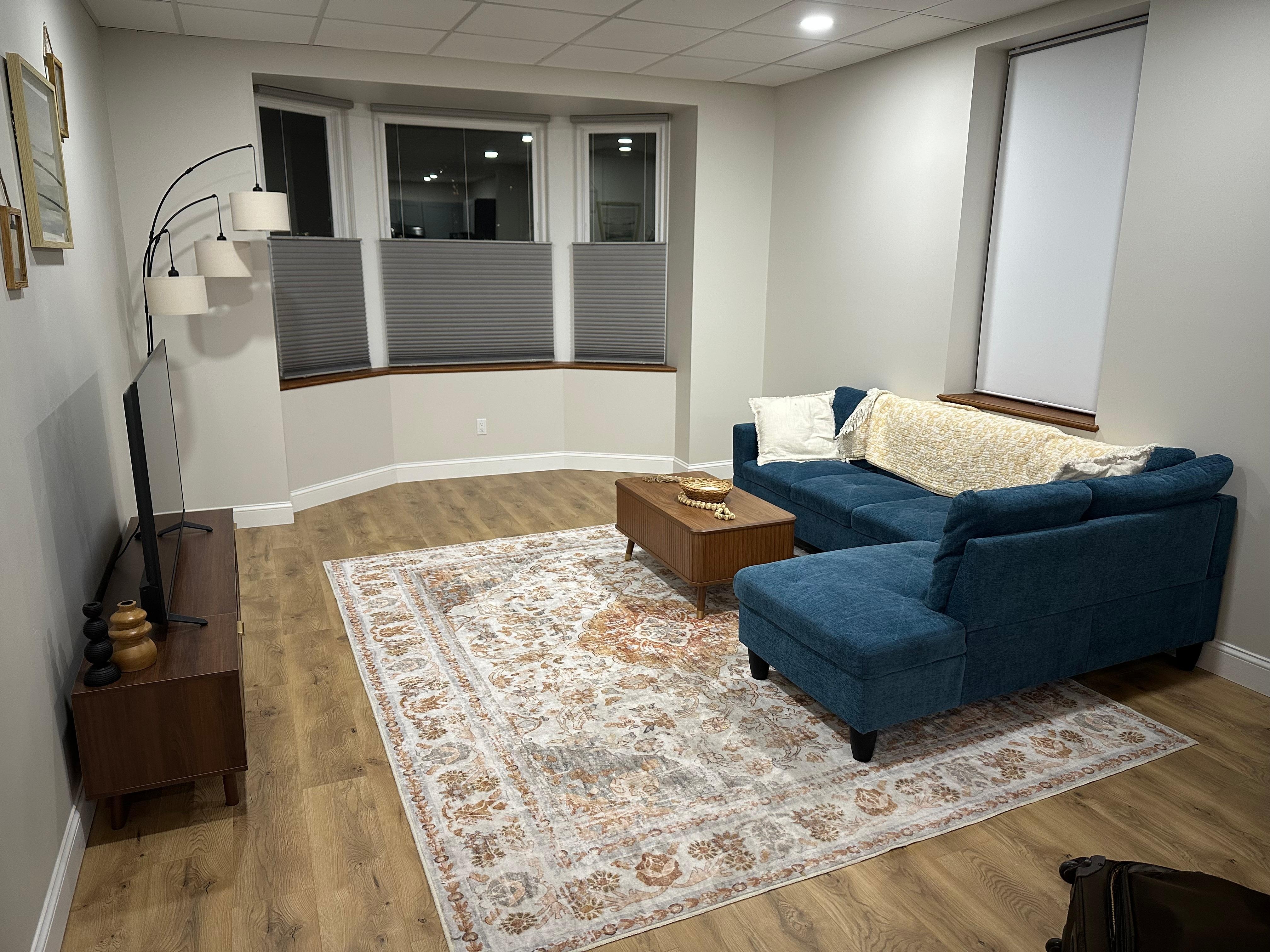 Living room was large but comfortable.