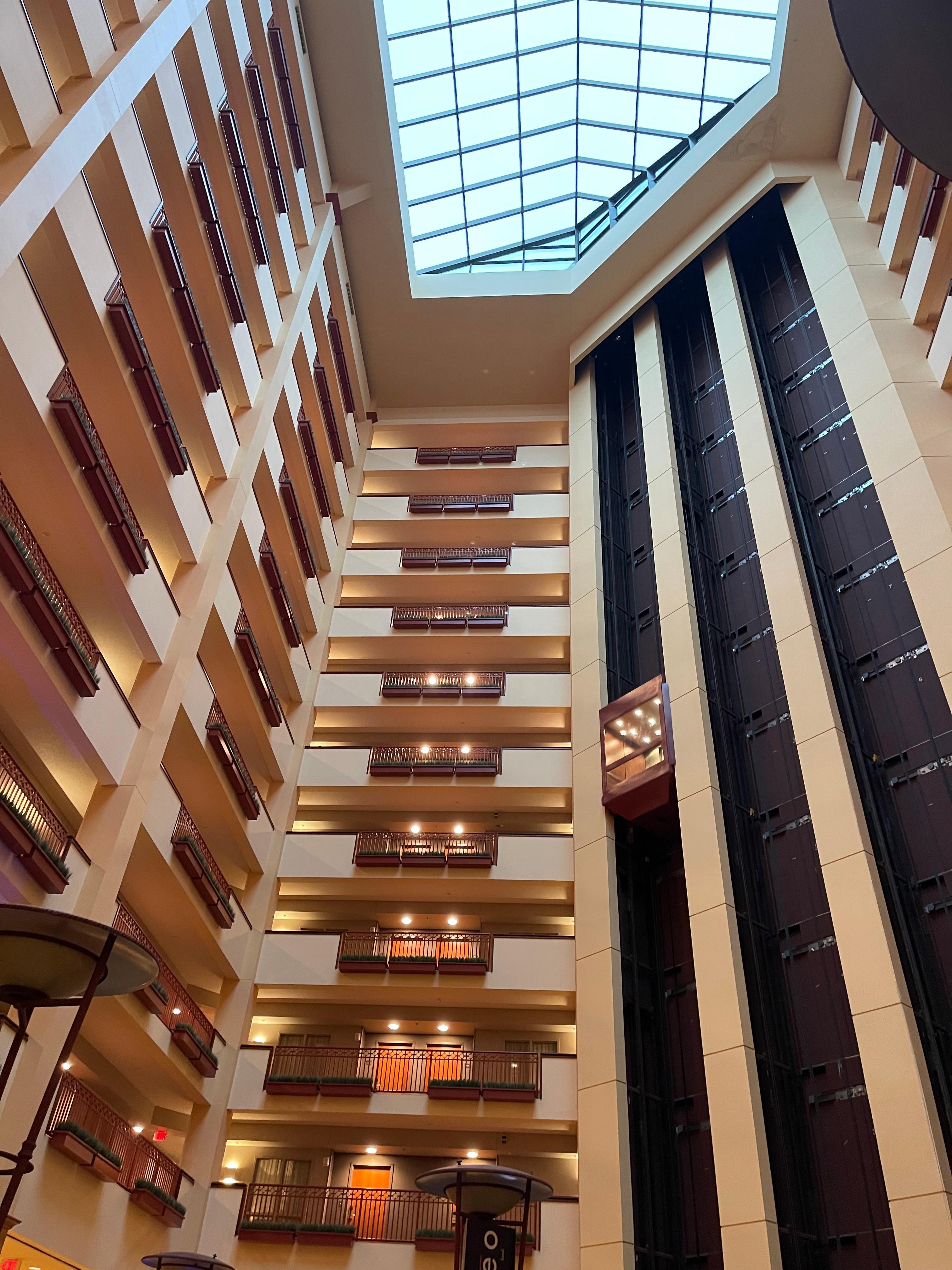 Looking up from the lobby/atrium