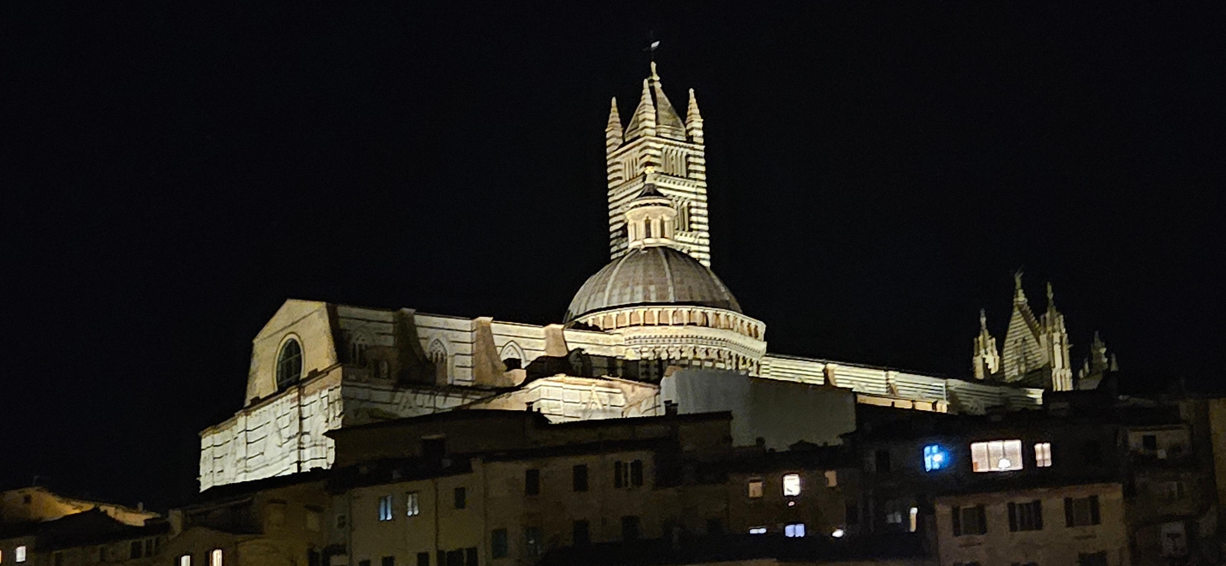 View from our room of the Duomo at night
