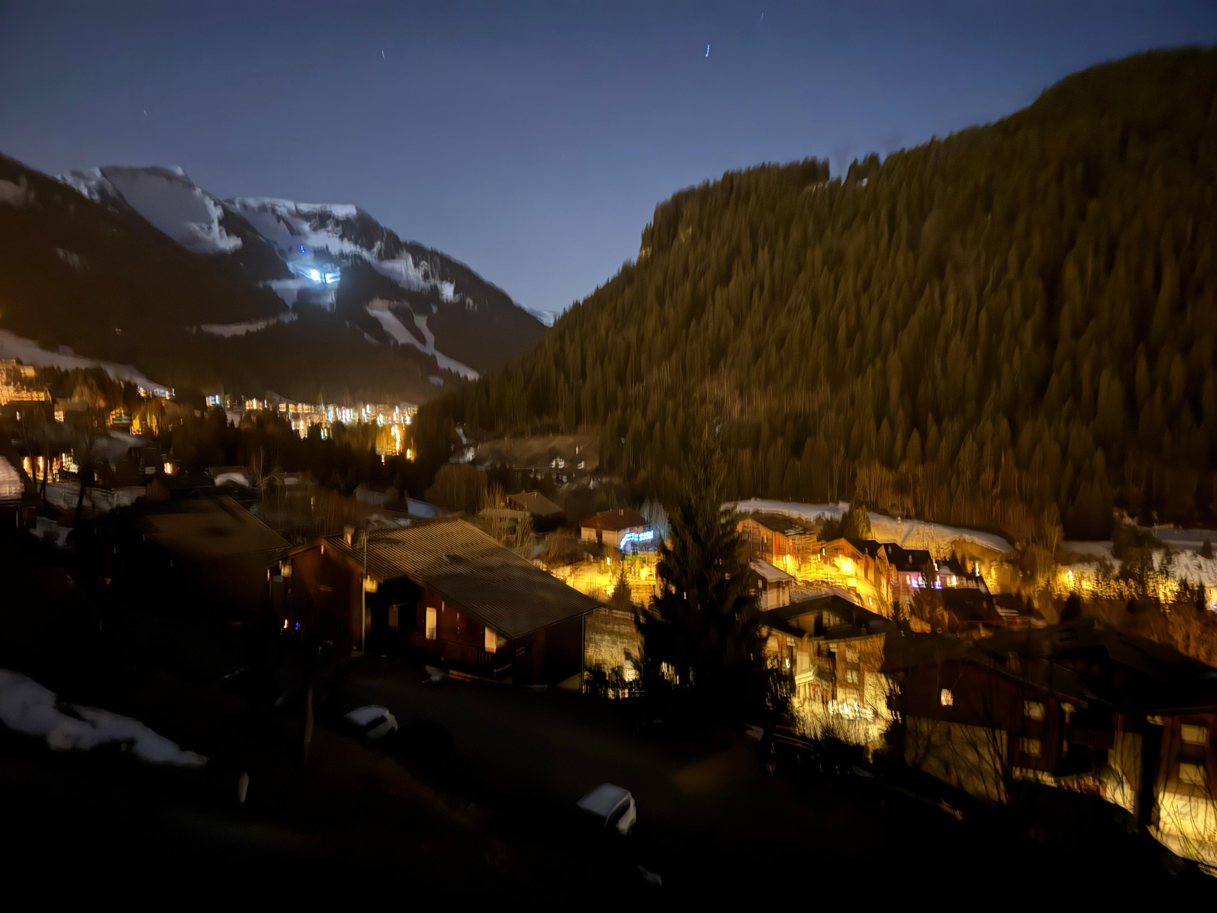 Balcony view in the evening. 