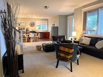 Living and kitchen from bathroom