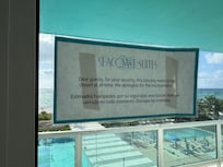 Sign saying that the balcony needs to be closed at all time