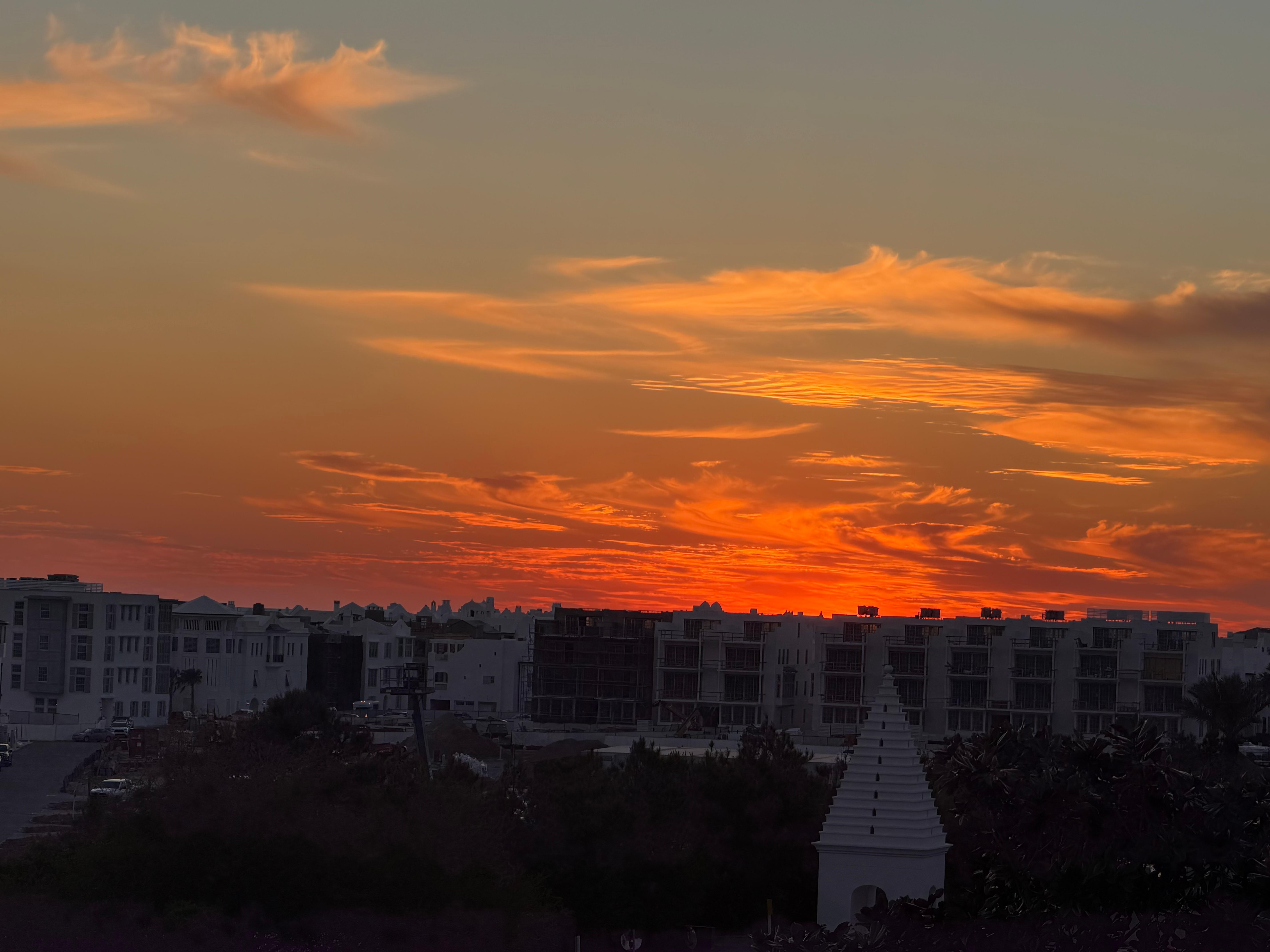 The balcony is the perfect spot to watch the sun set. 