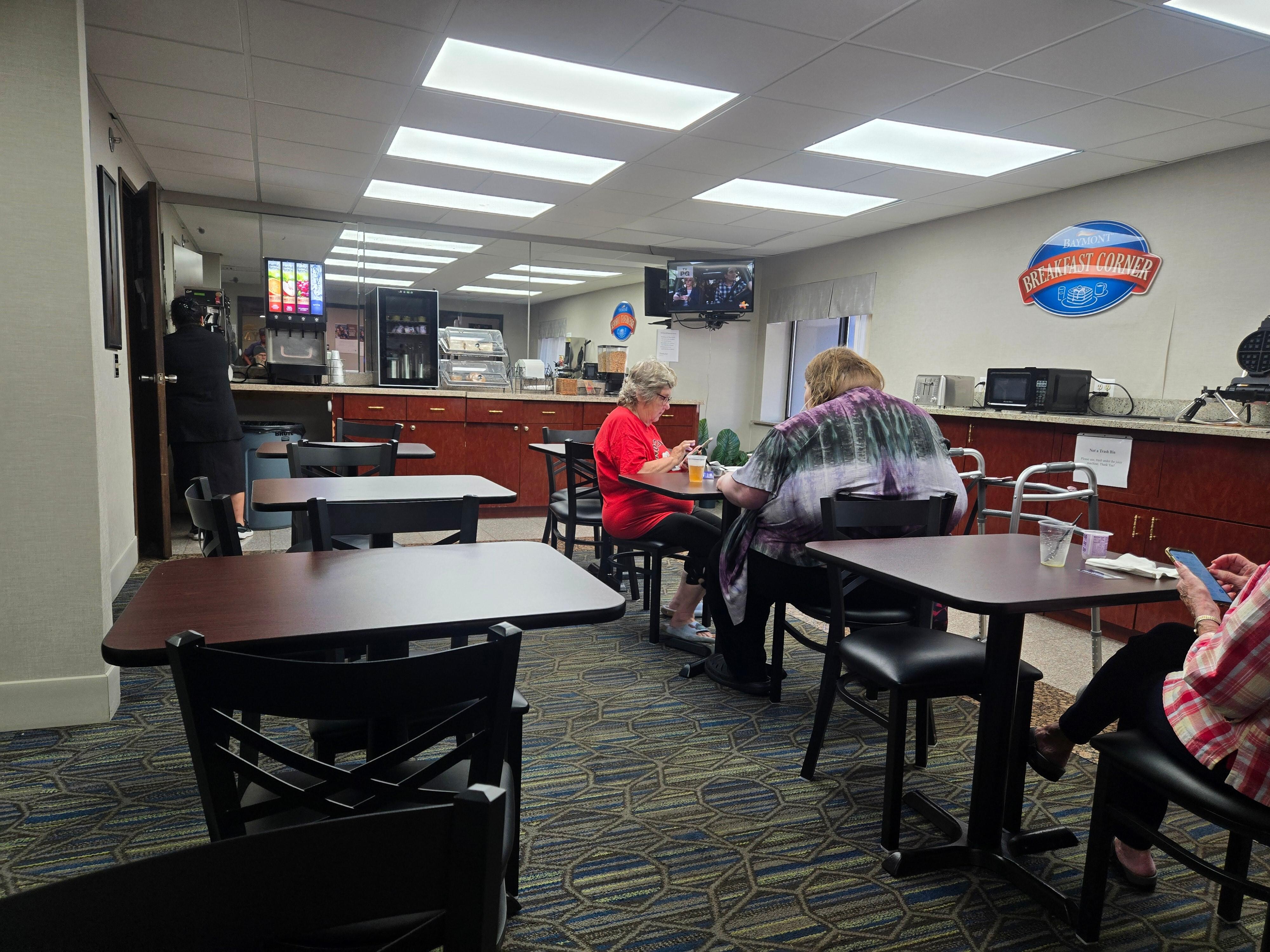 Small eating area and not much food.