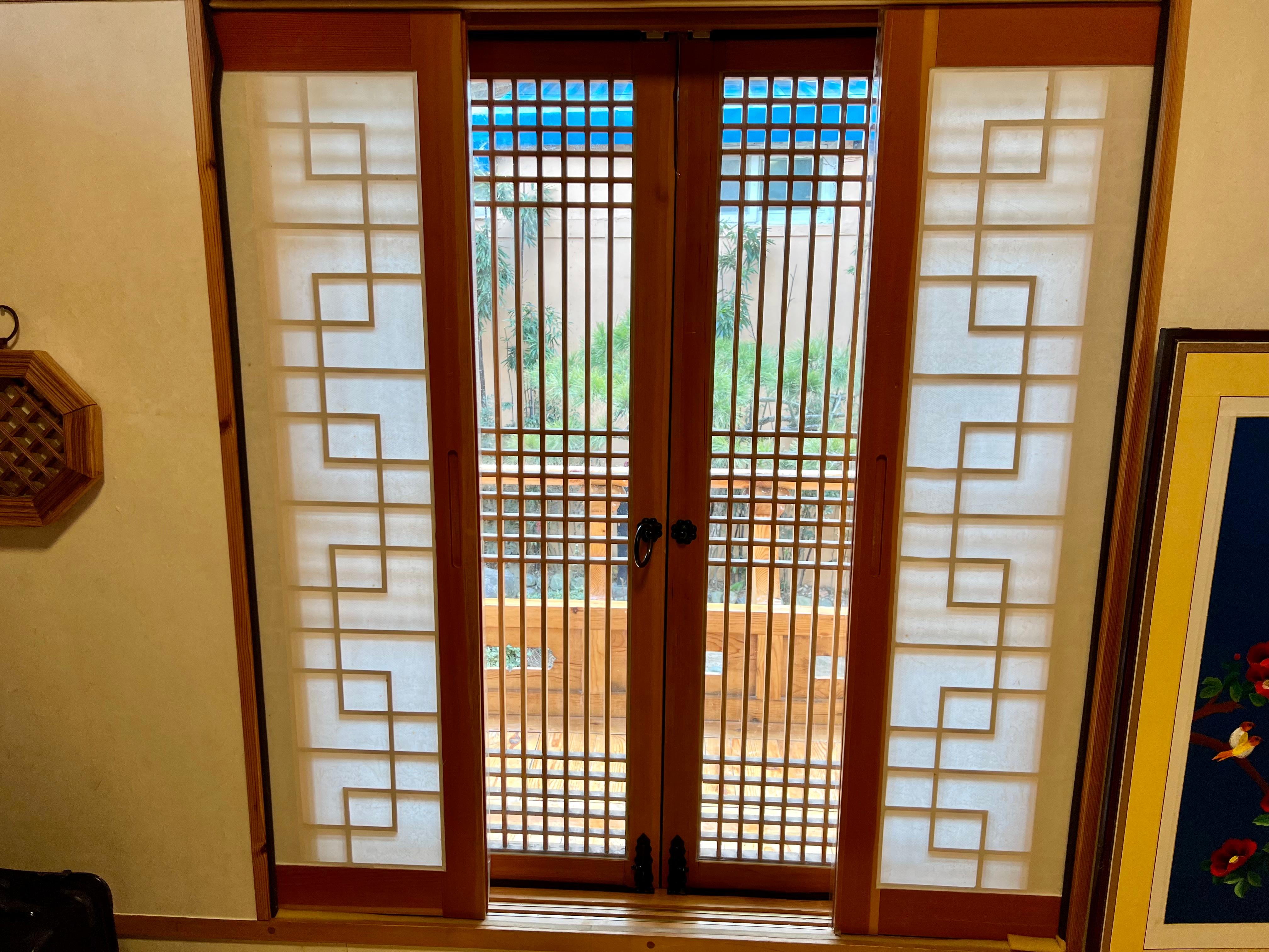 View onto porch from room