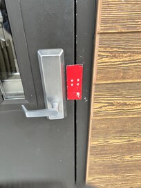 On the outside it is bolted shut ILLEGALLY