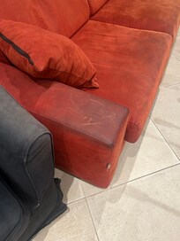 Furniture is old and dirty.
