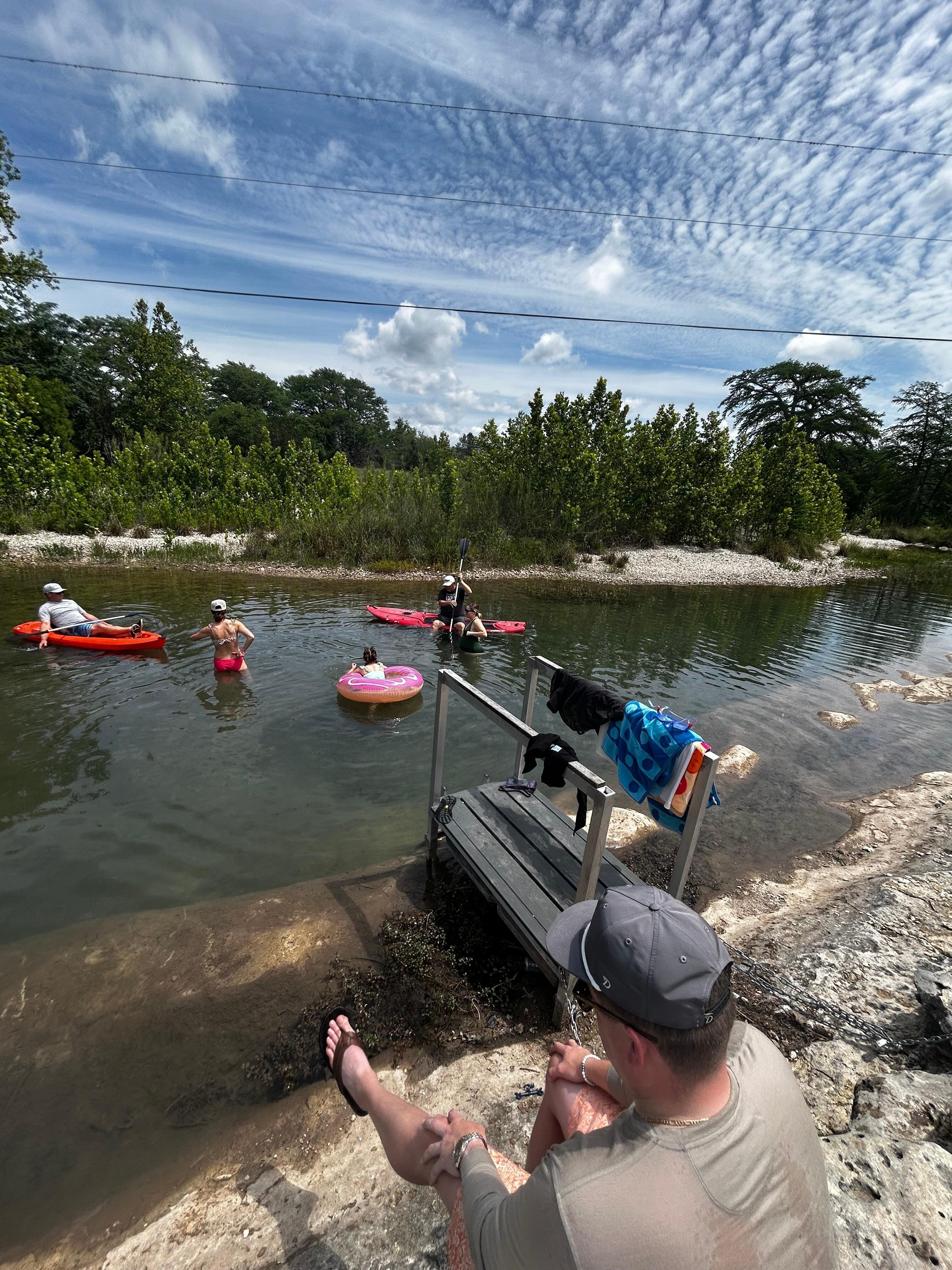 Kayaks and paddle board fun at the cabin with its water access! The hosts provide the water toys! 