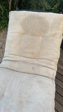 Coussin de transat crasseux (plein d'huile)