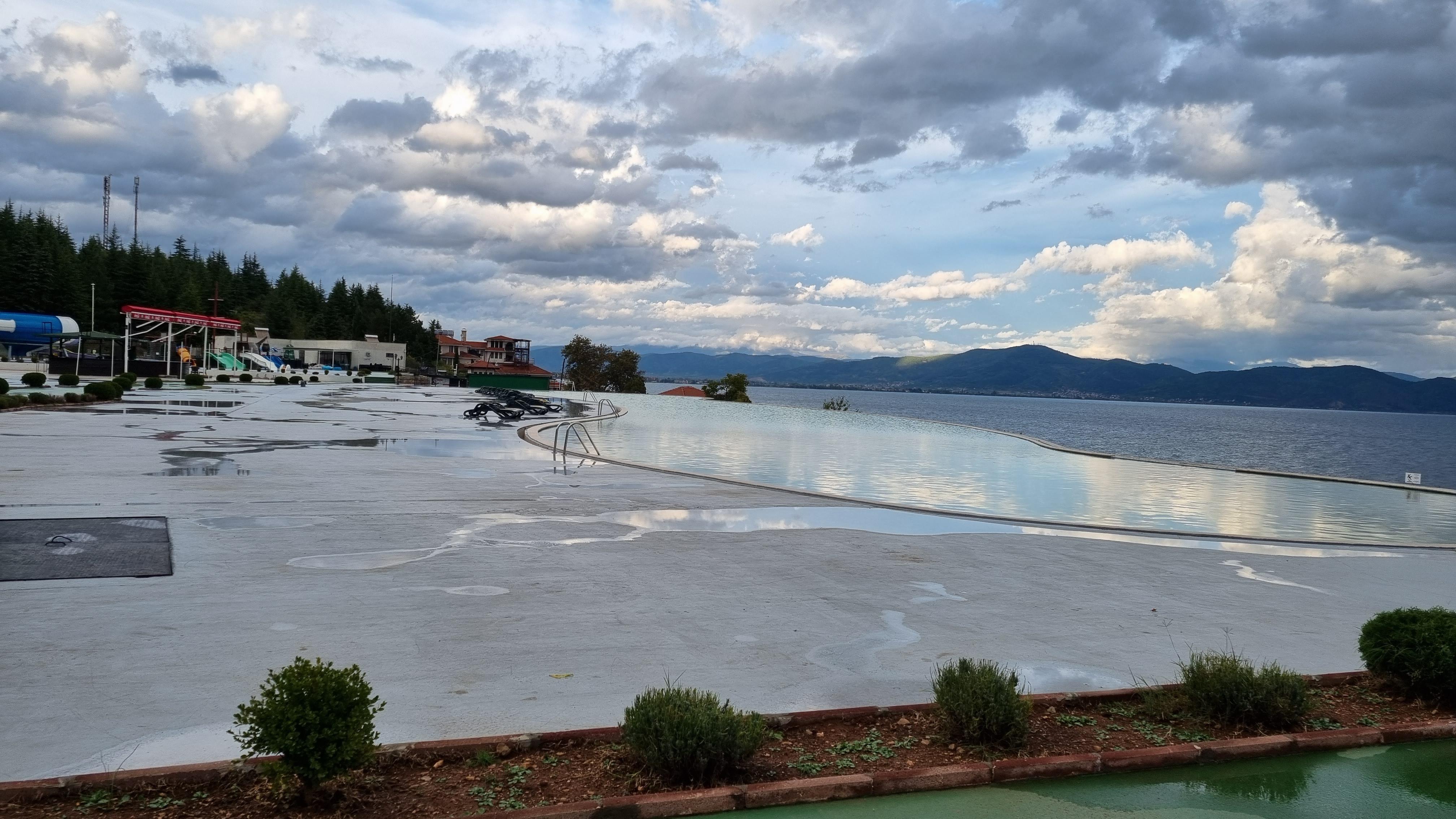 Outdoor pool / aquapark terraces (fenced off)