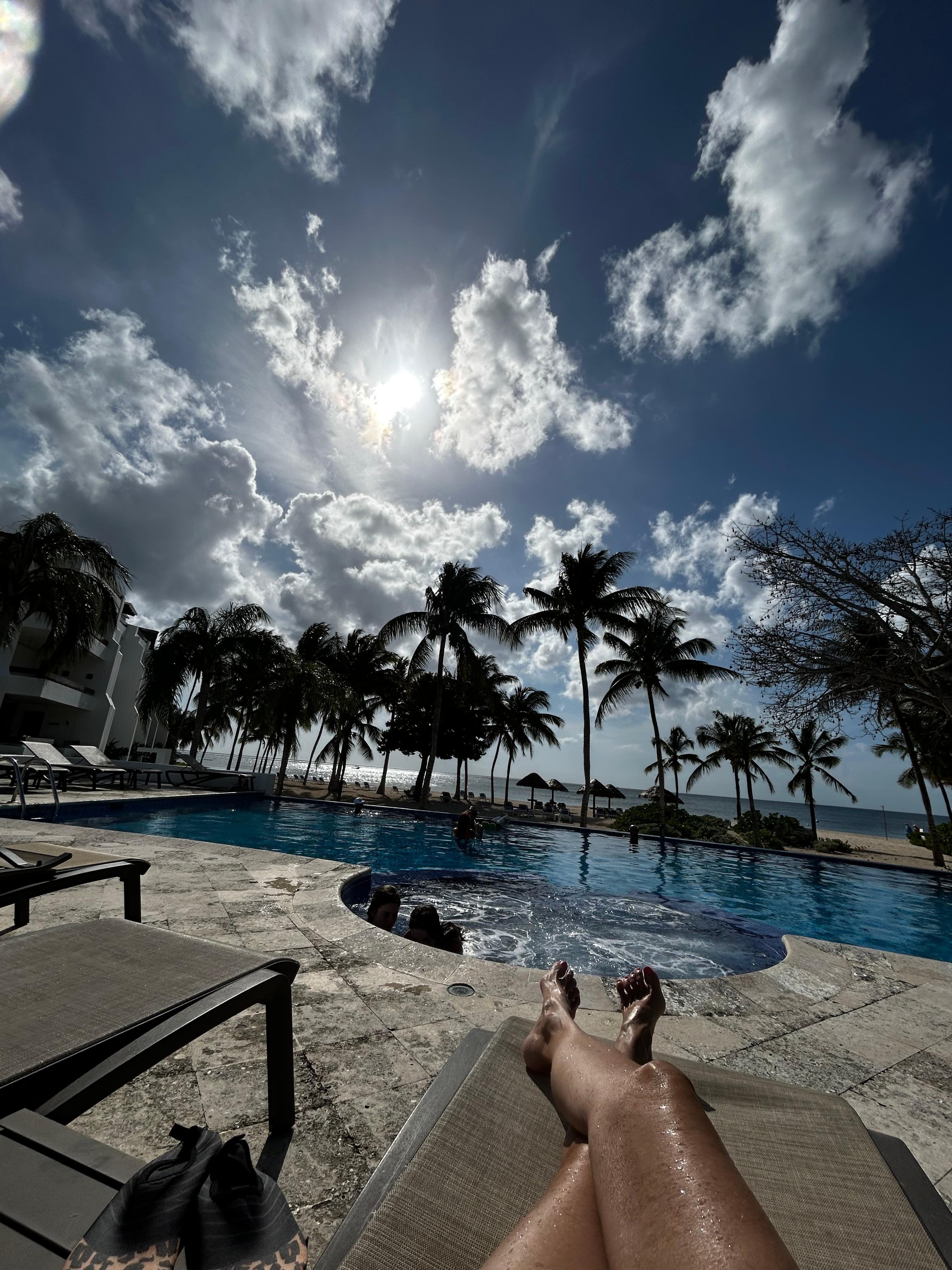 One of the beautiful heated pools. 