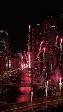 Fuegos artificiales en Noche Vieja.