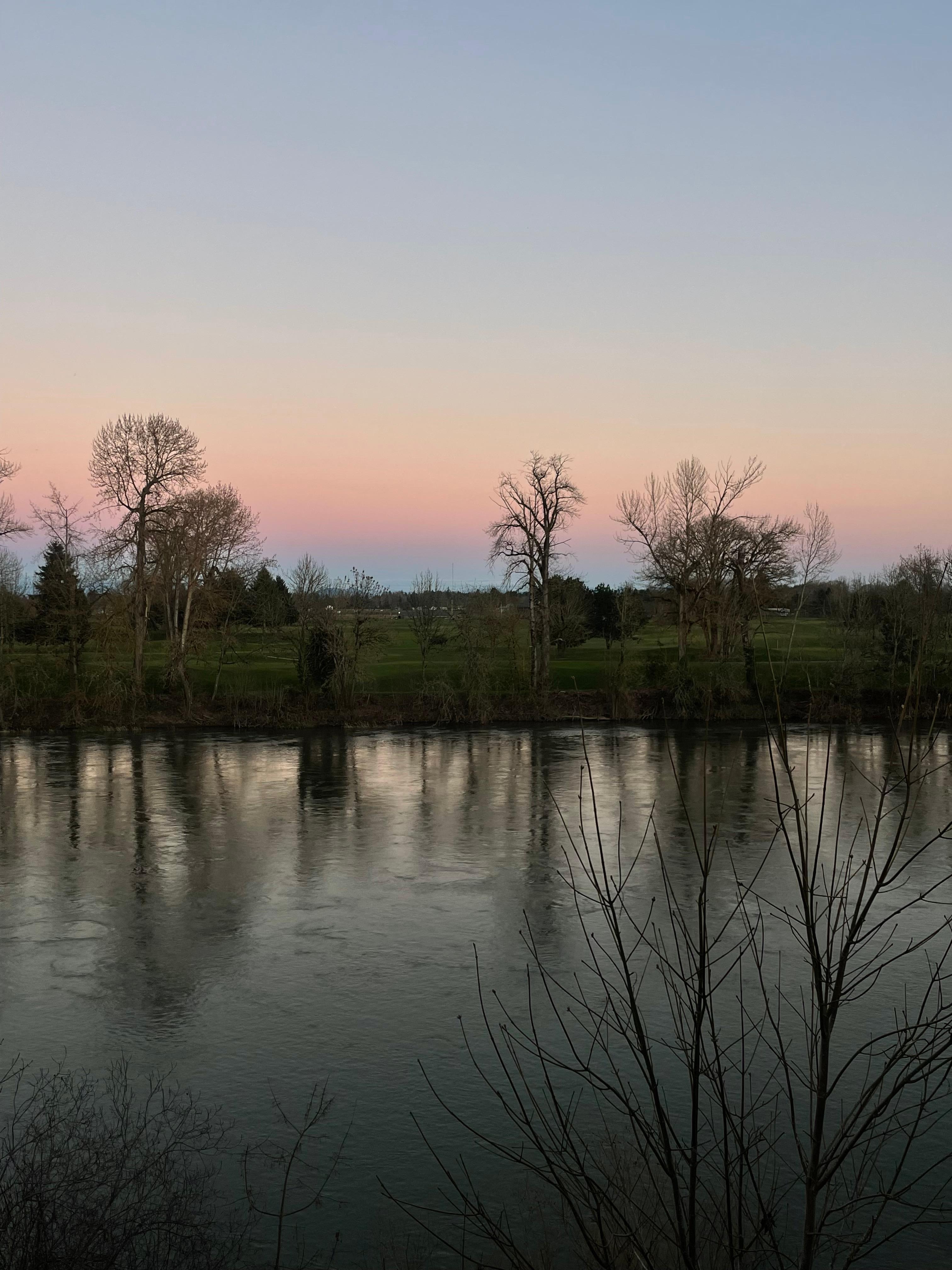 View from our room! Beautiful riverfront room.