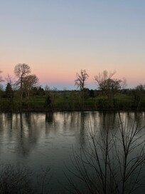 View from our room! Beautiful riverfront room.