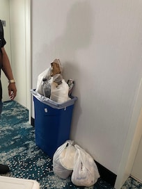 In the hallway by the elevator on my floor