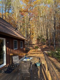 Outside enjoying the deck while the sun was still out