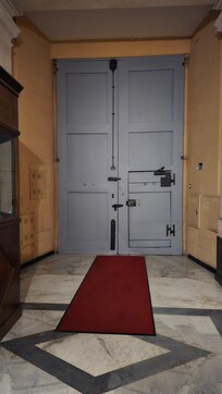 Inside of the front door, after hours