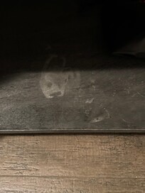 Stained and scratched