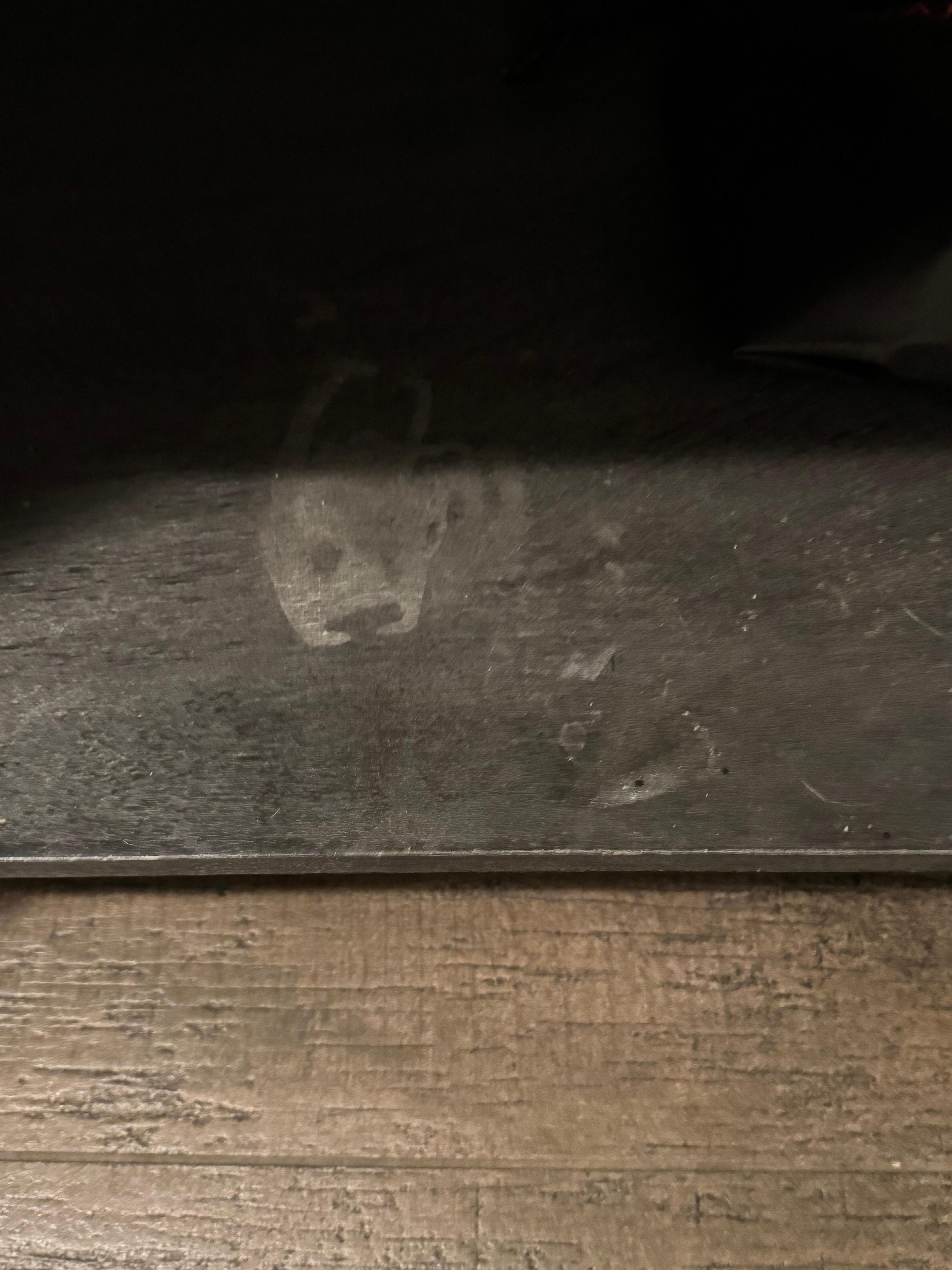 Stained and scratched 