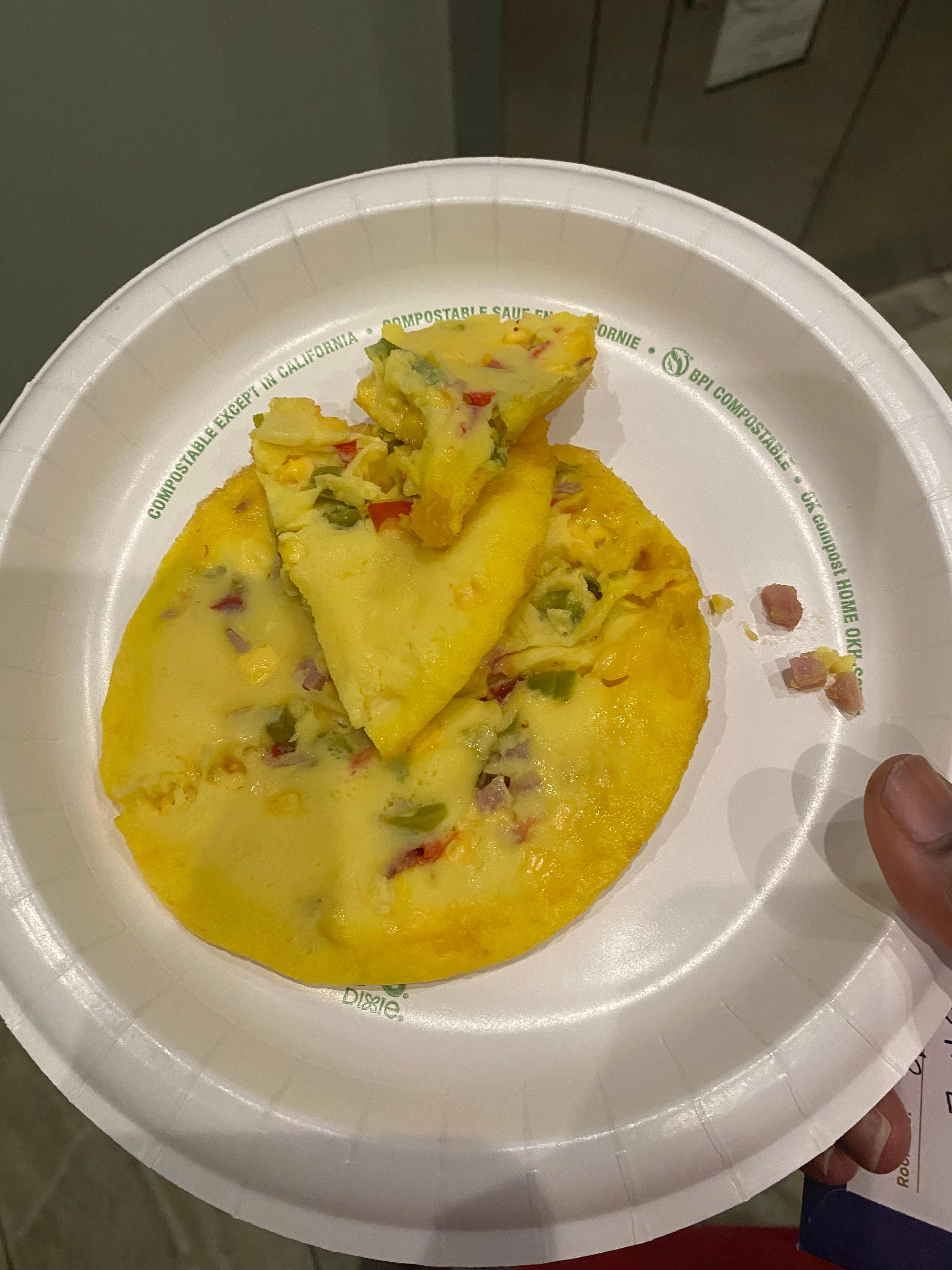 Western Omelette with pieces of ham.