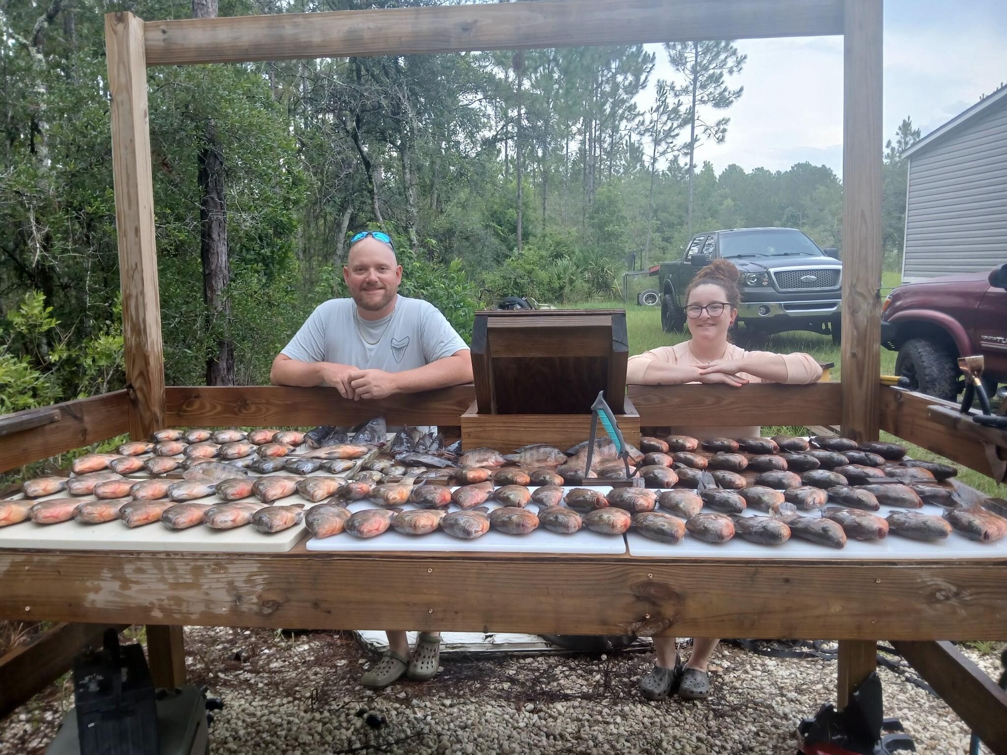 109 total! There was a cleaning station at the house but we just waited u til we got home. 