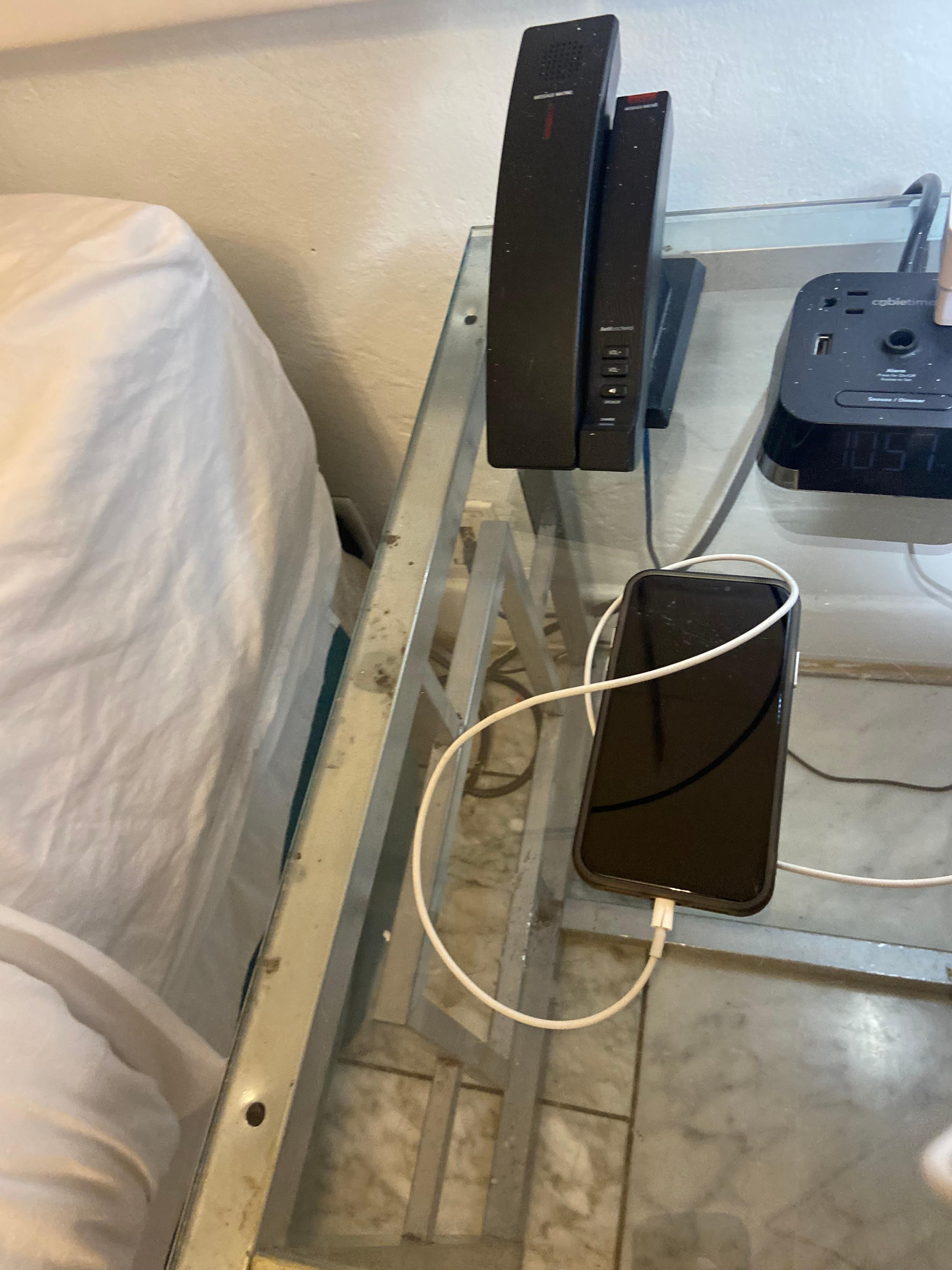 Night stand by the beds