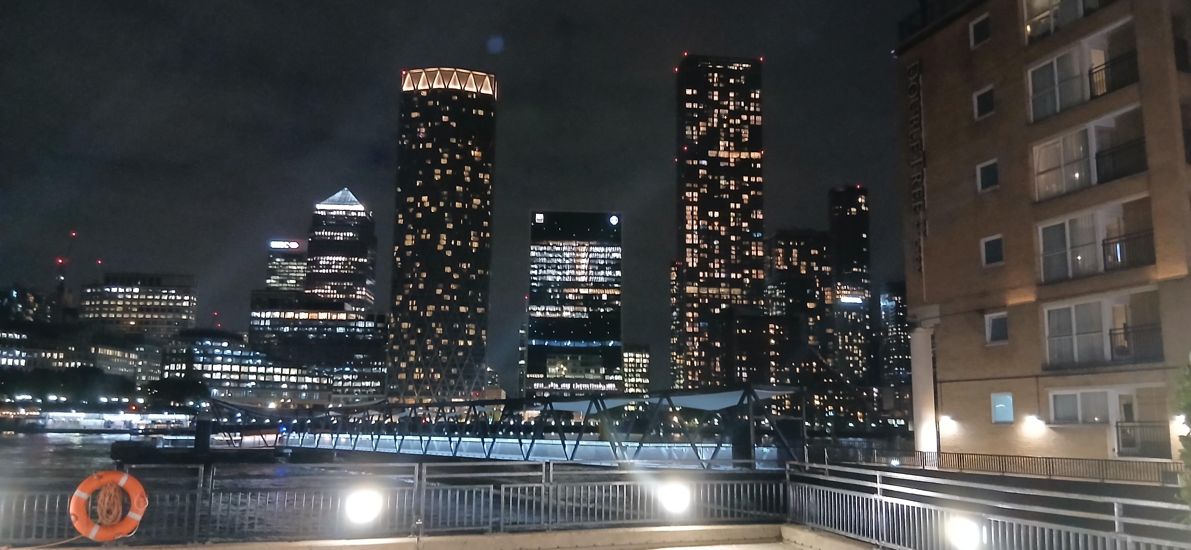 View from hotel at night time. 