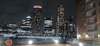 View from hotel at night time.