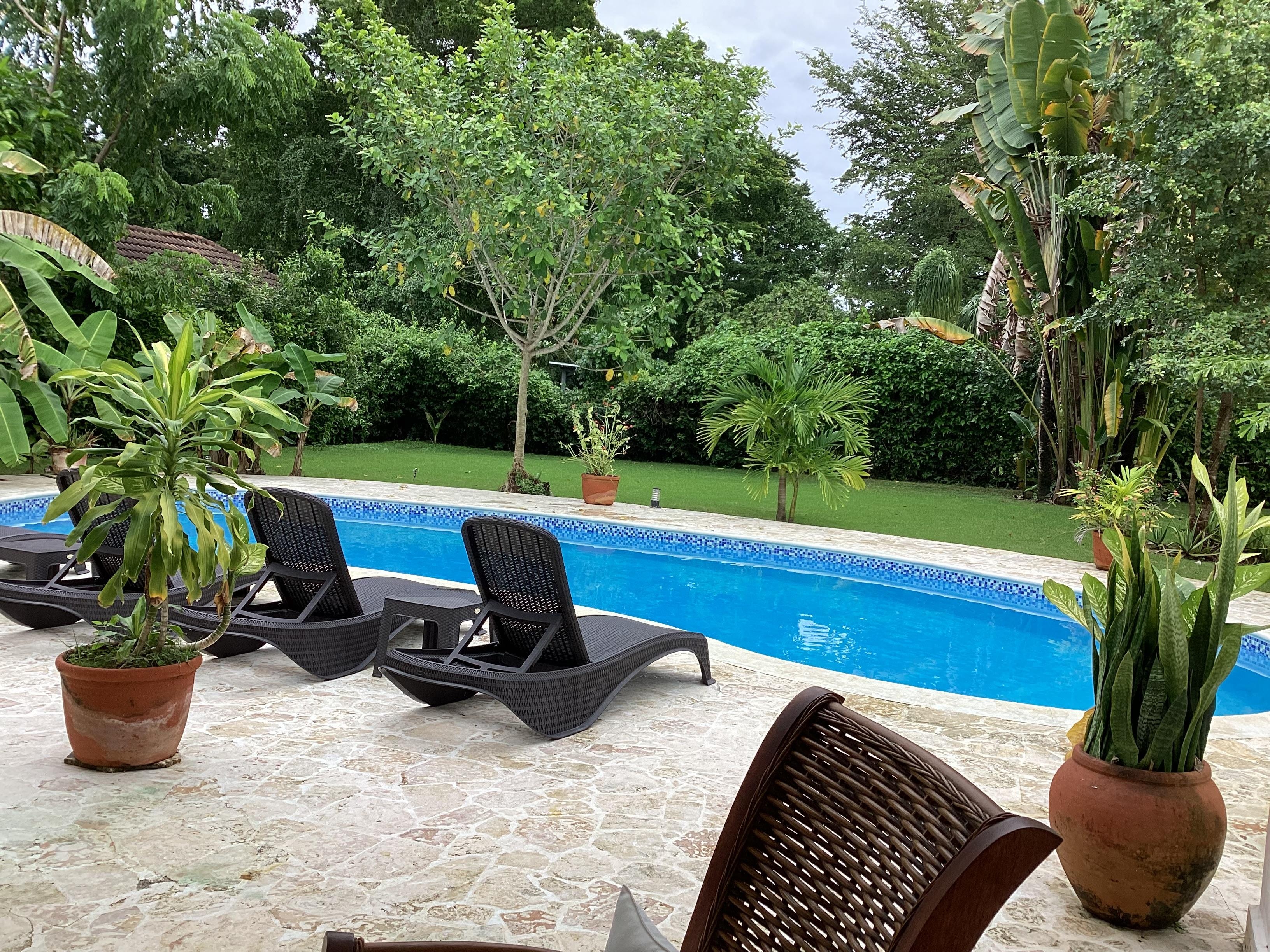 Beautiful tropical backyard