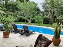 Beautiful tropical backyard