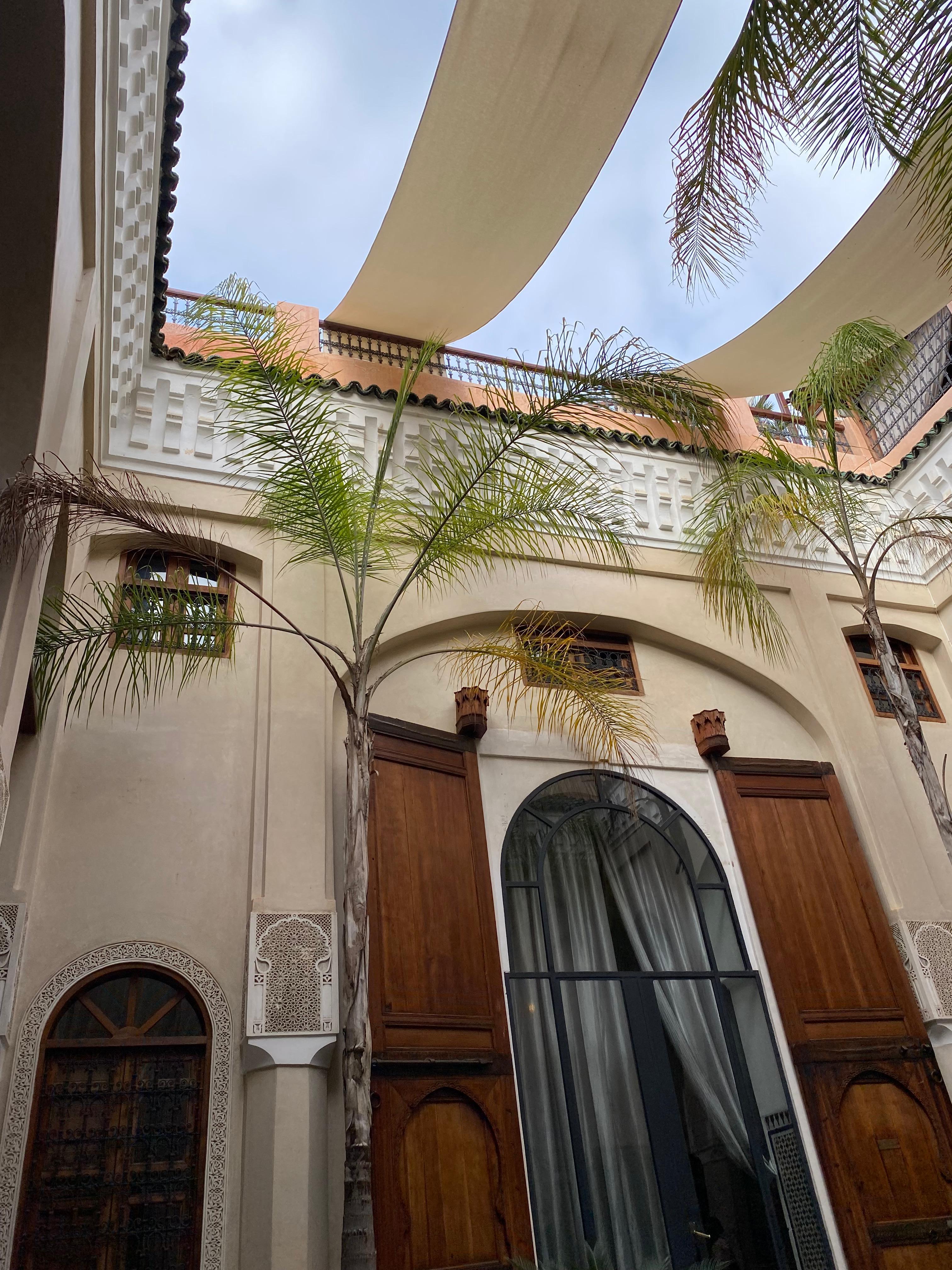 Looking up from courtyard 