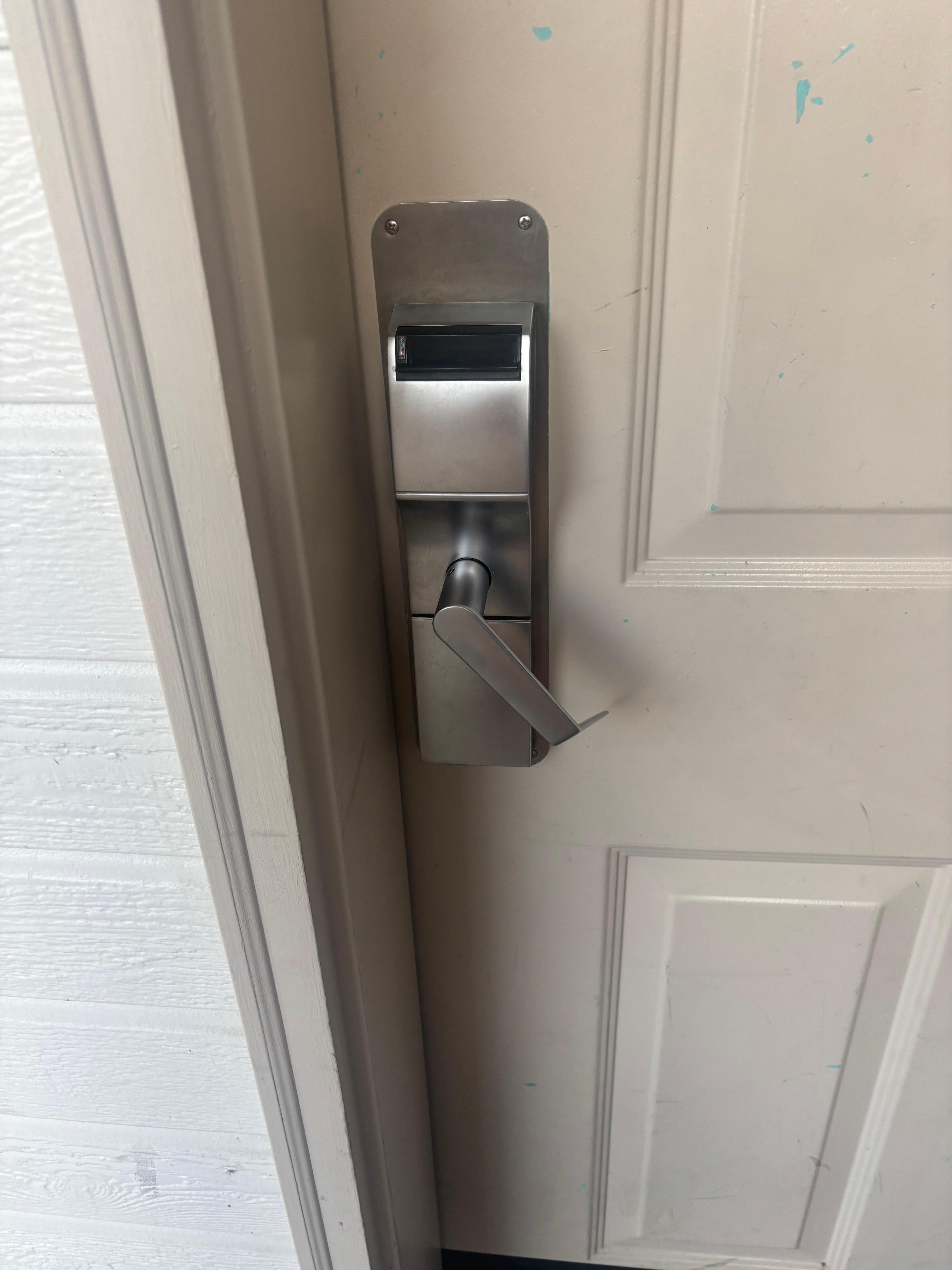 For handle sticks and opens 