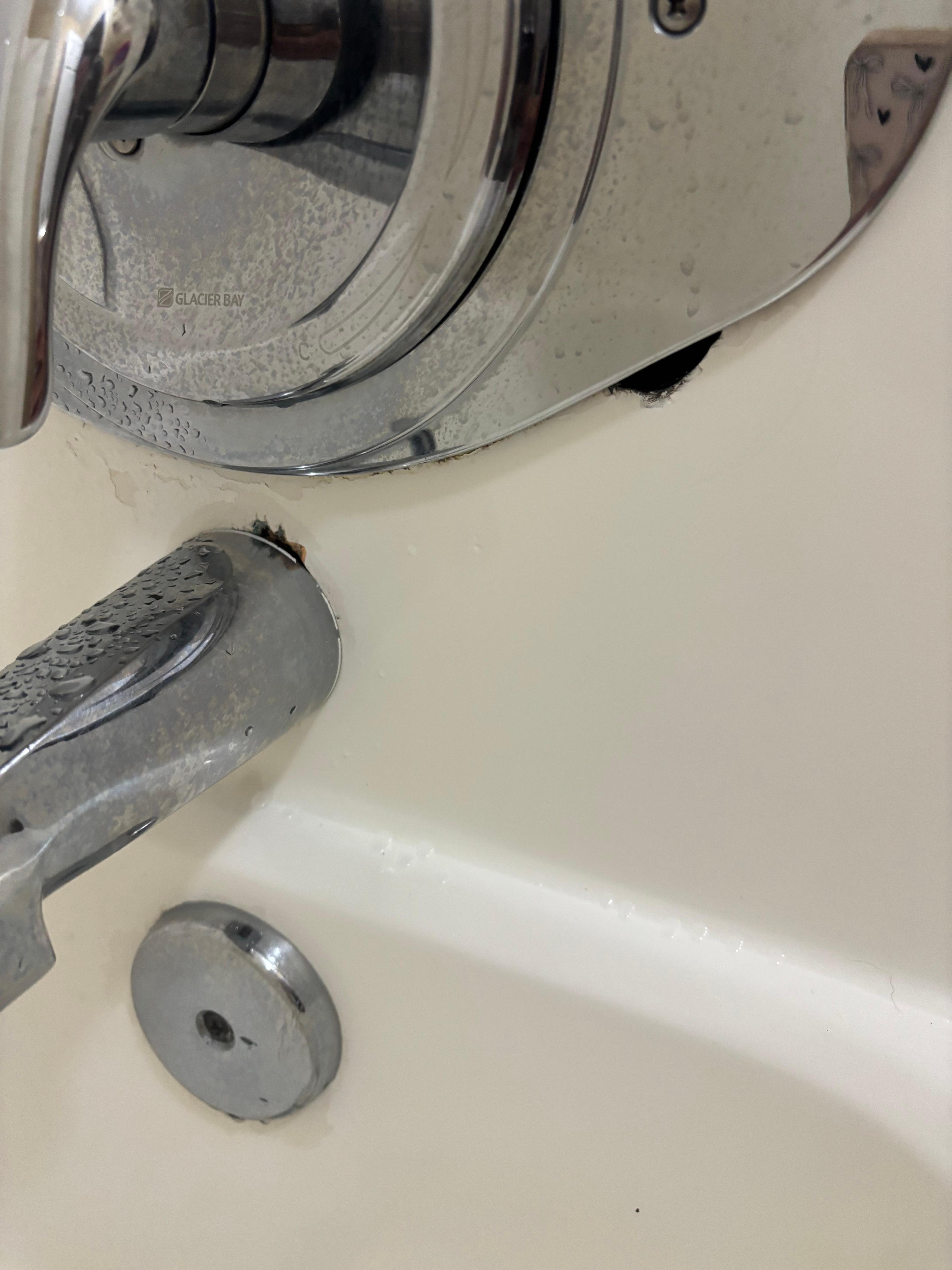 Cracked and dirty bath