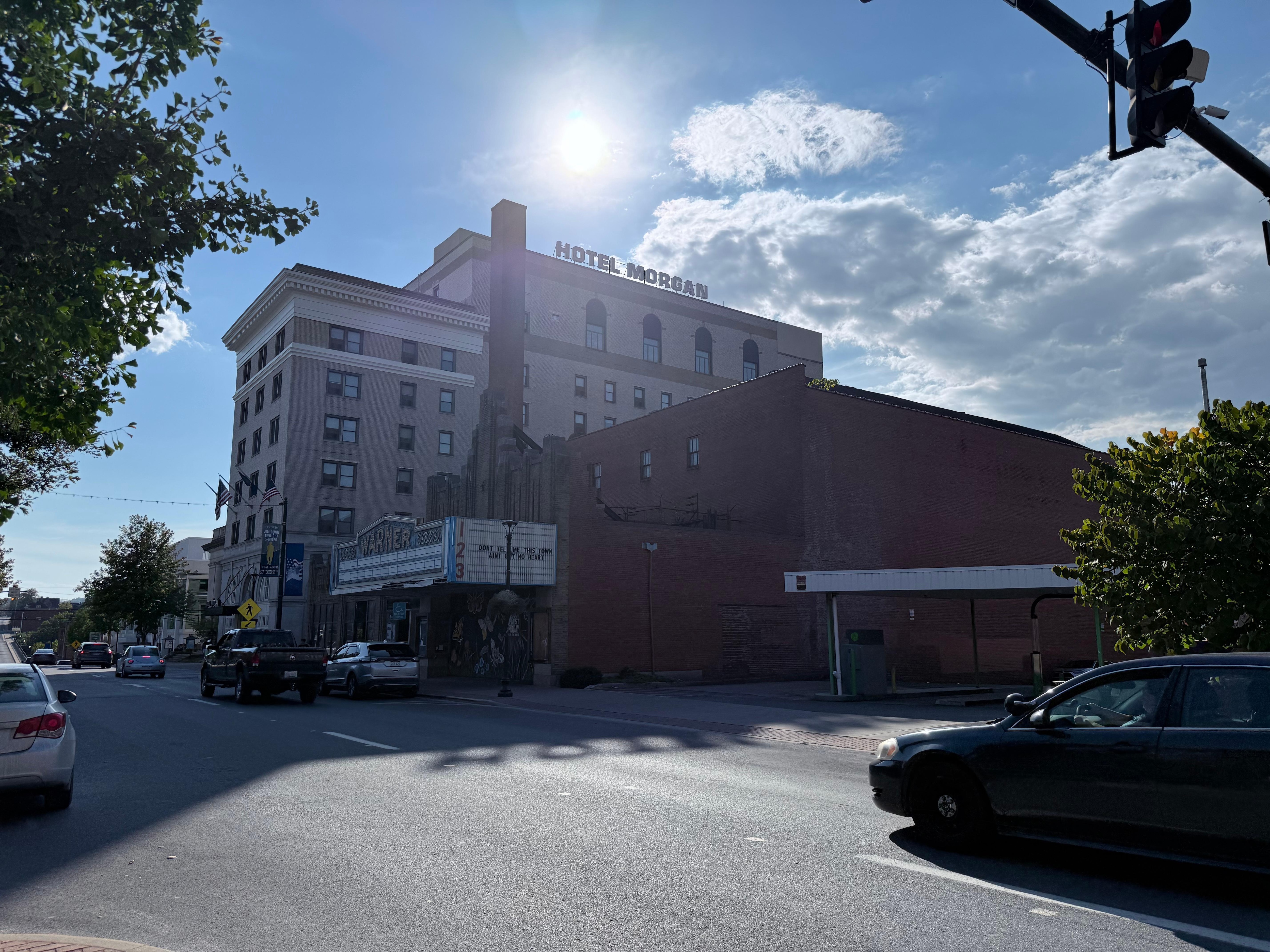 The hotel from the corner across street