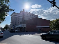 The hotel from the corner across street