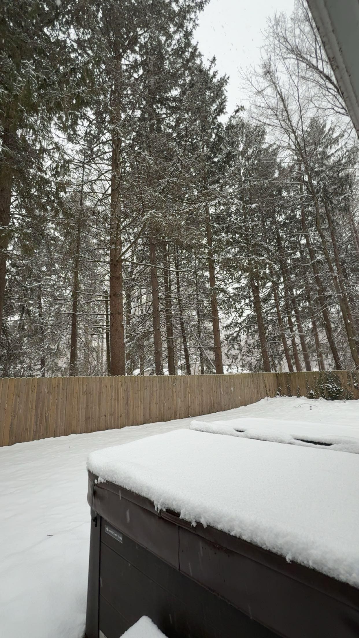 Hot tub water was hot ! But we were just too cold outside to try.