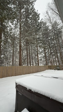Hot tub water was hot ! But we were just too cold outside to try.