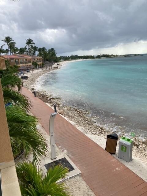 This is the shoreline in front of our room...not what we expected.